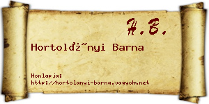 Hortolányi Barna névjegykártya