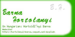 barna hortolanyi business card